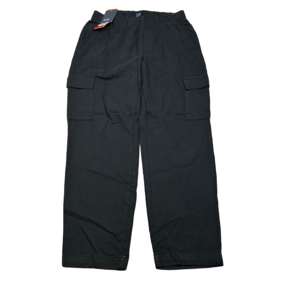 GAP Cargo Pants Mens Medium Black Relaxed Fit Elastic‎ Waist Casual Pants NEW - Picture 1 of 9